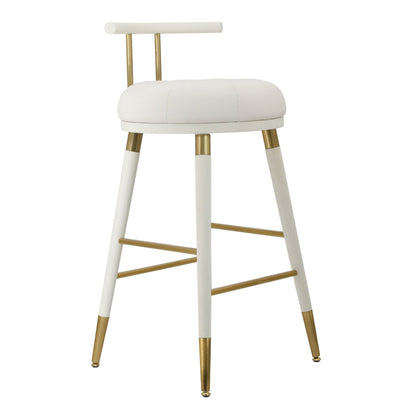 Juniper White Vegan Leather Counter Stool - Skandi London
