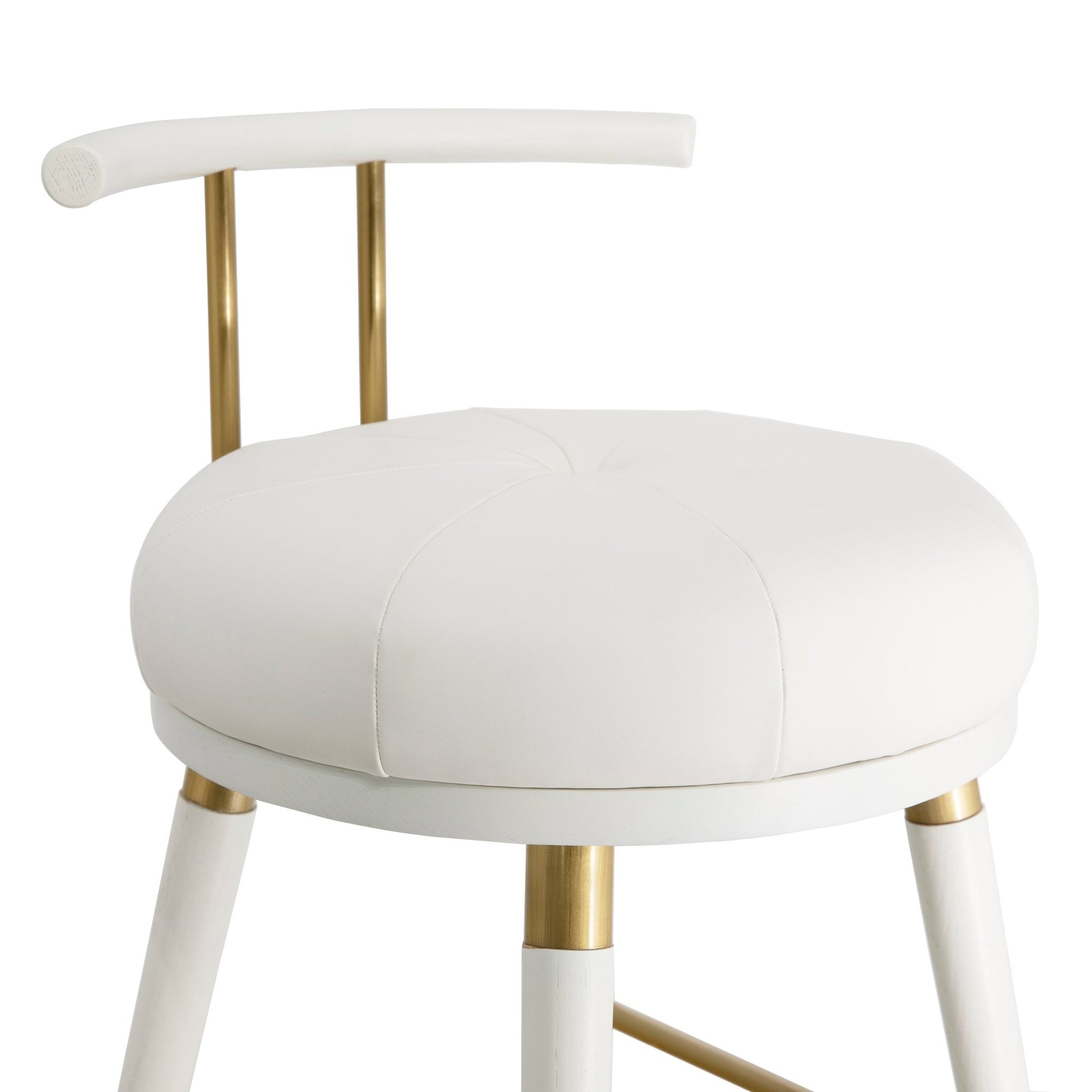 Juniper White Vegan Leather Counter Stool - Skandi London