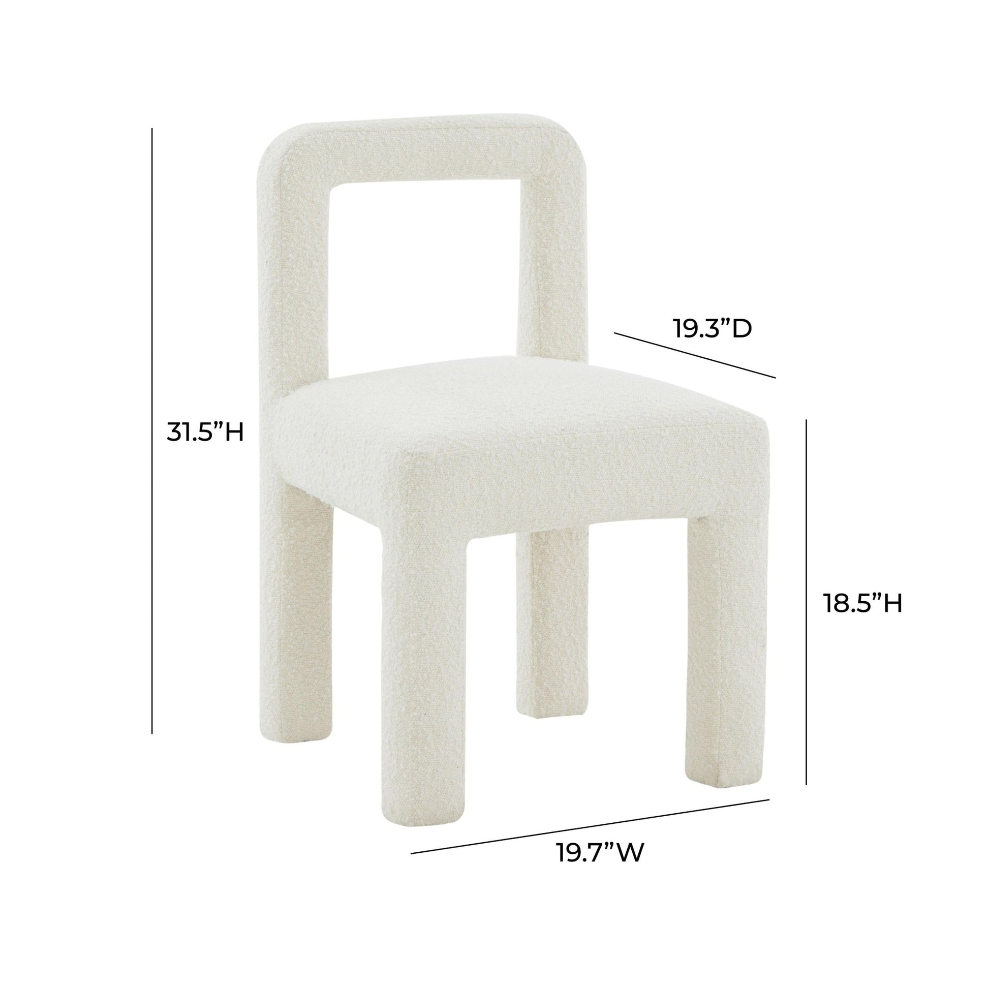 Hazel Cream Boucle Dining Chair - Skandi London