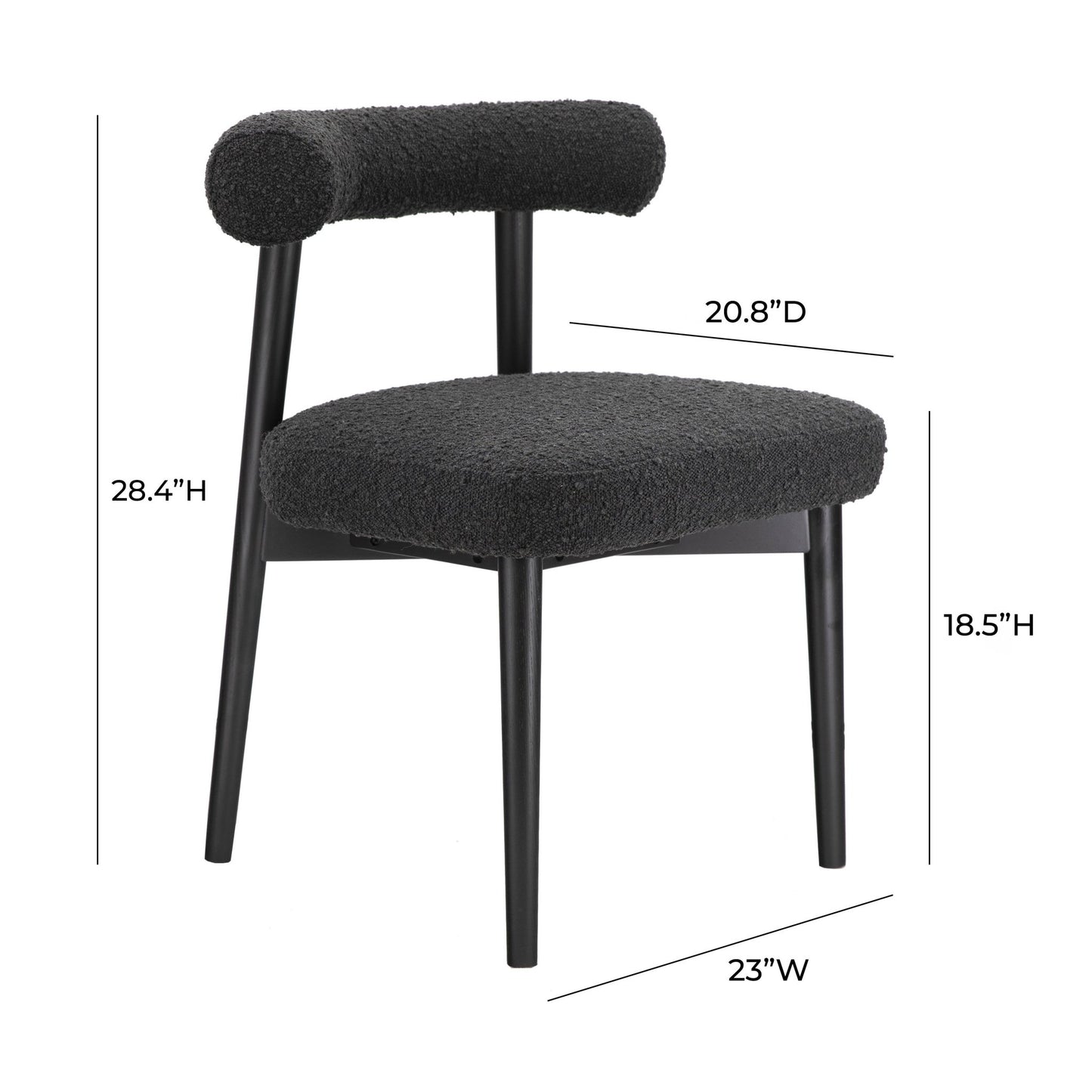 Spara Black Boucle Side Chair - Skandi London