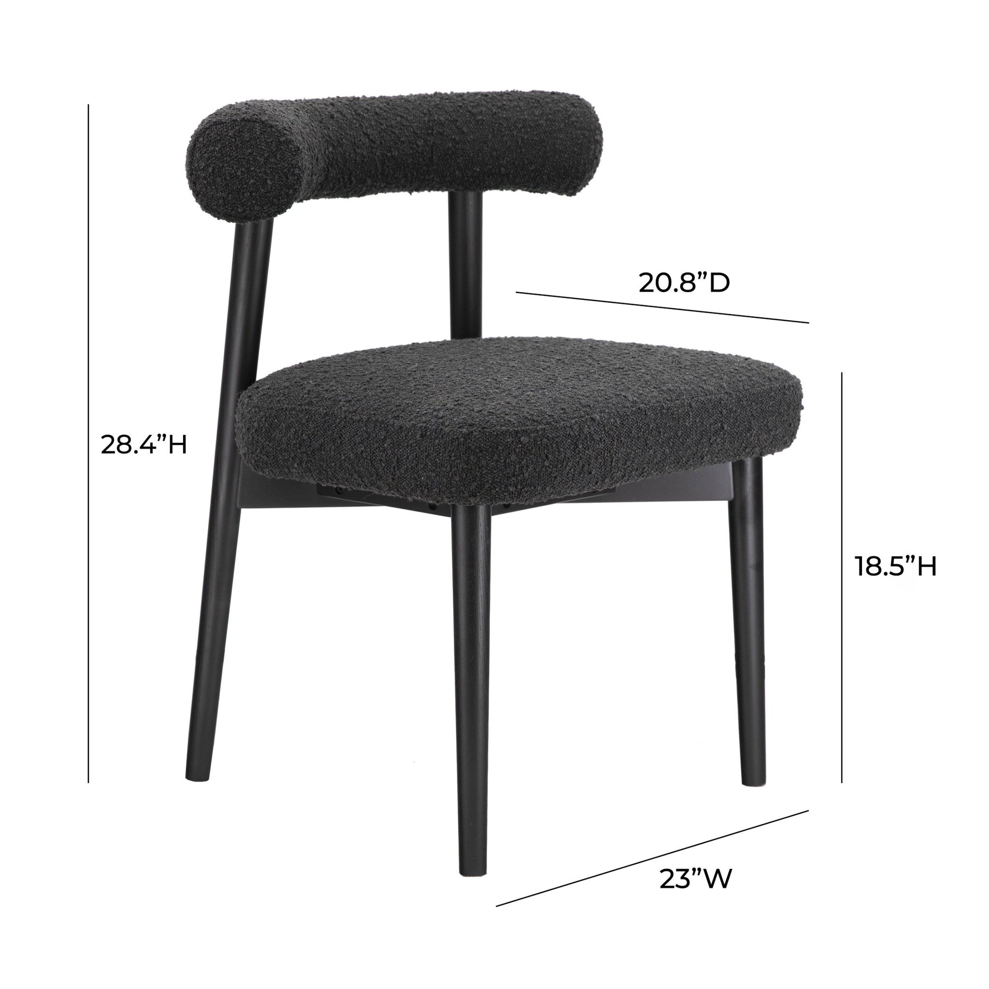 Spara Black Boucle Side Chair - Skandi London