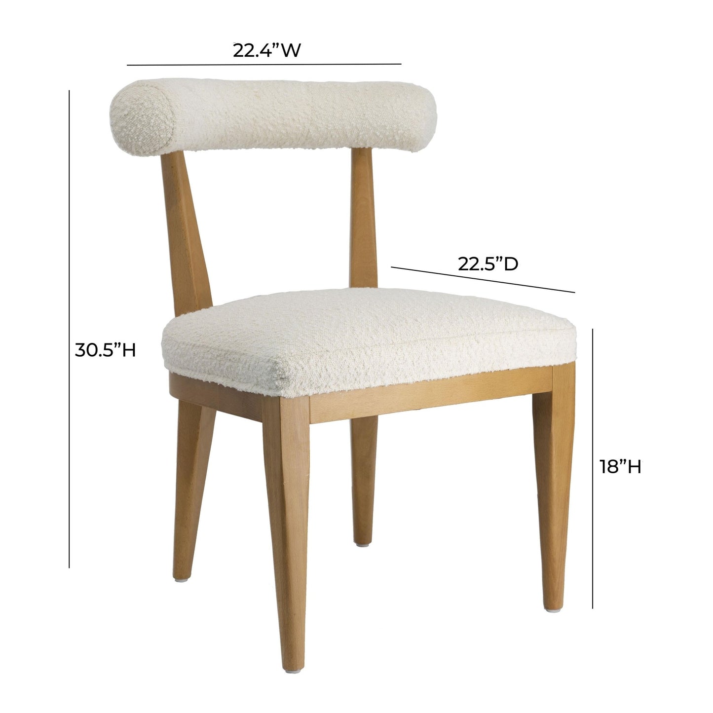 Palla Cream Boucle Dining Chair - Skandi London