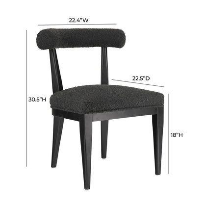 Palla Black Boucle Dining Chair - Skandi London