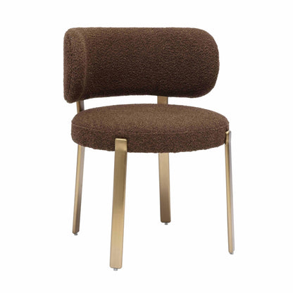 Margaret Chocolate Brown Boucle Dining Chair - Skandi London