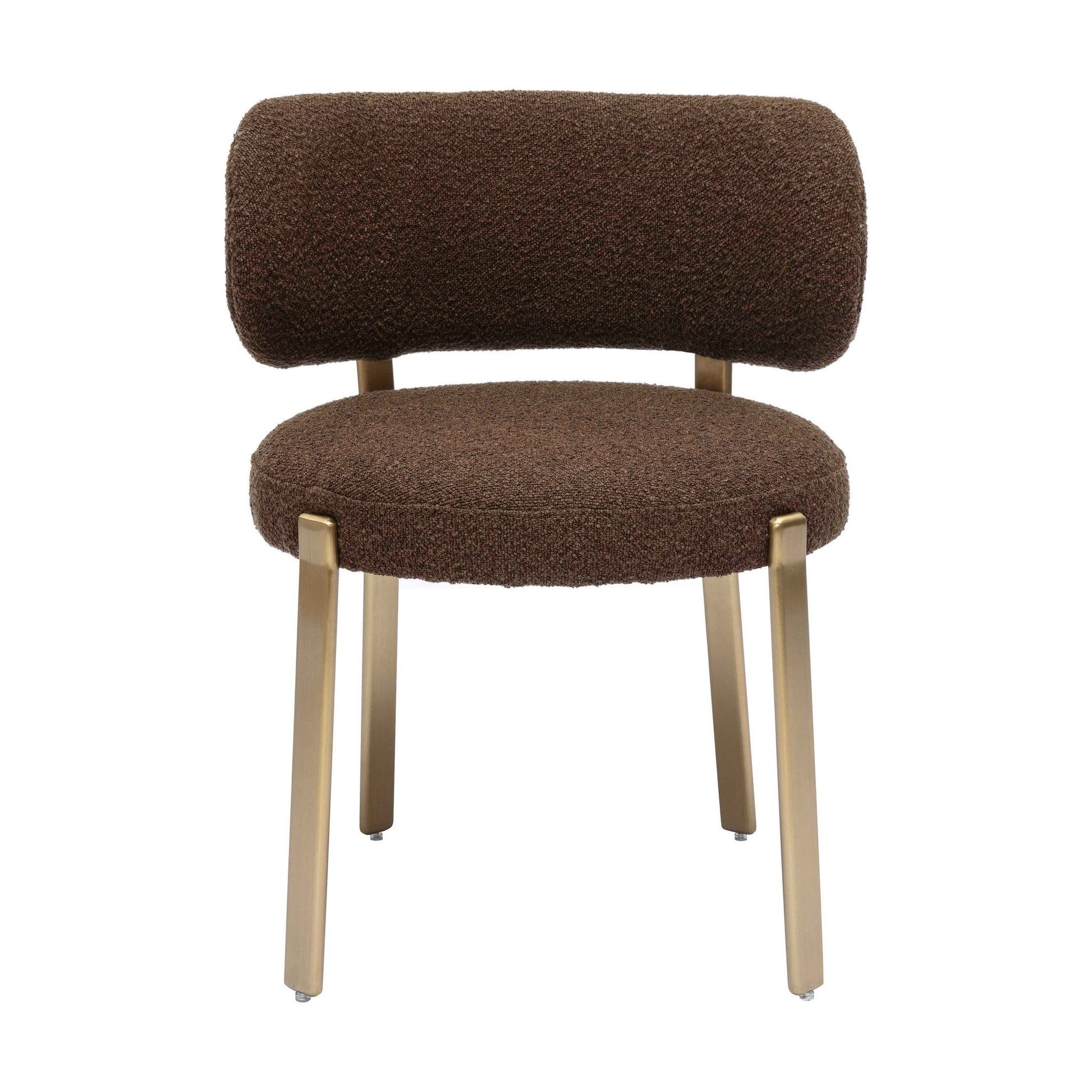 Margaret Chocolate Brown Boucle Dining Chair - Skandi London