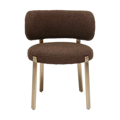 Margaret Chocolate Brown Boucle Dining Chair - Skandi London