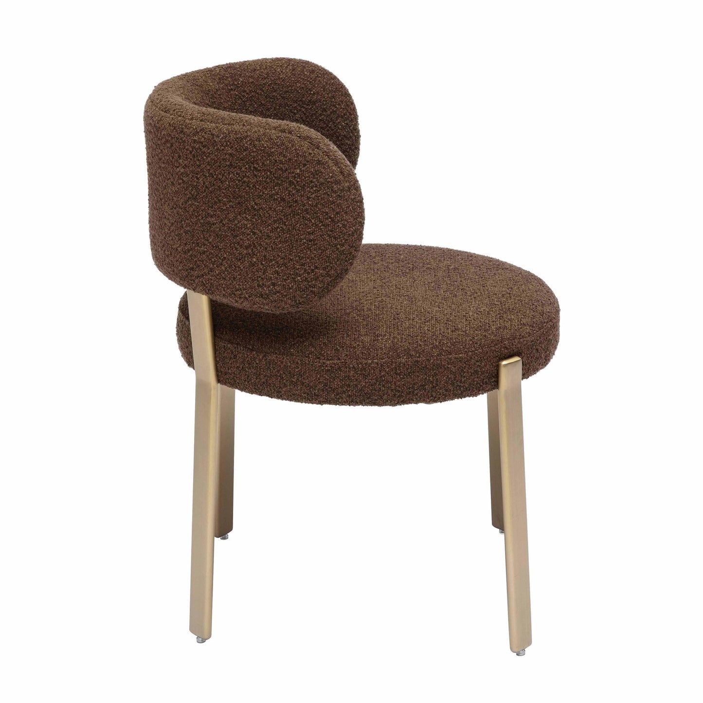 Margaret Chocolate Brown Boucle Dining Chair - Skandi London
