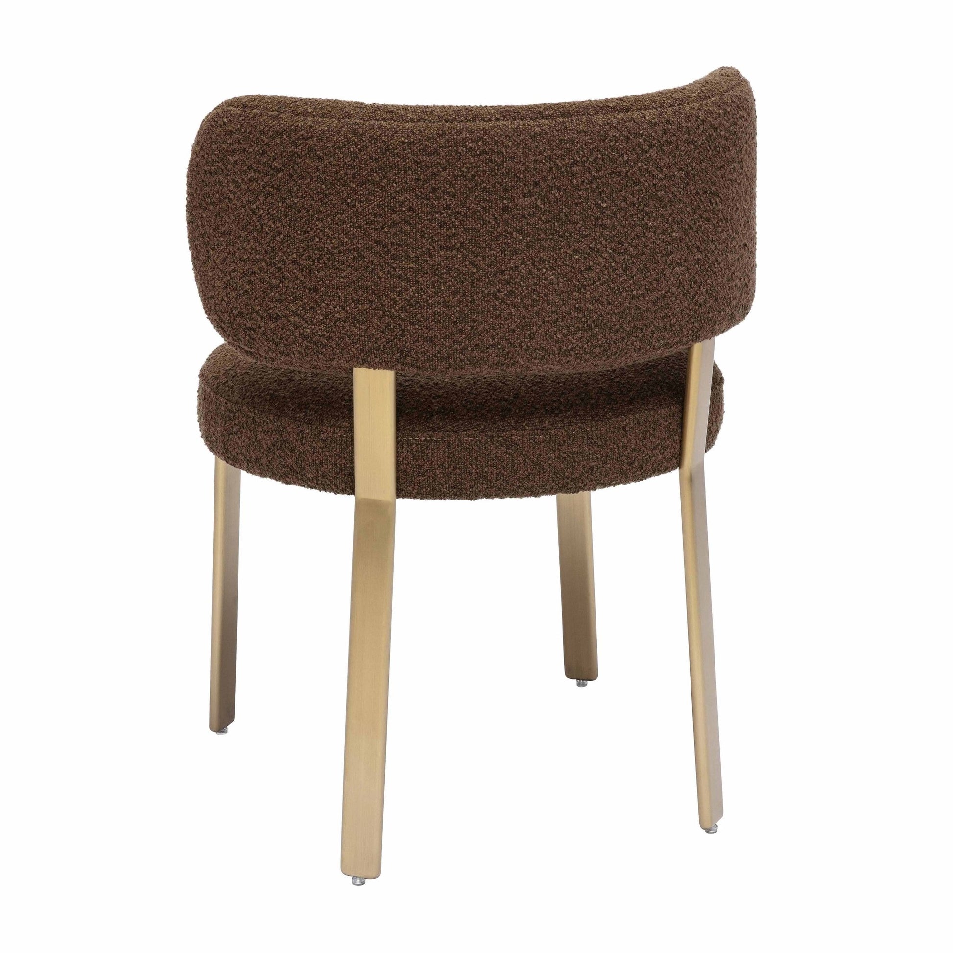 Margaret Chocolate Brown Boucle Dining Chair - Skandi London