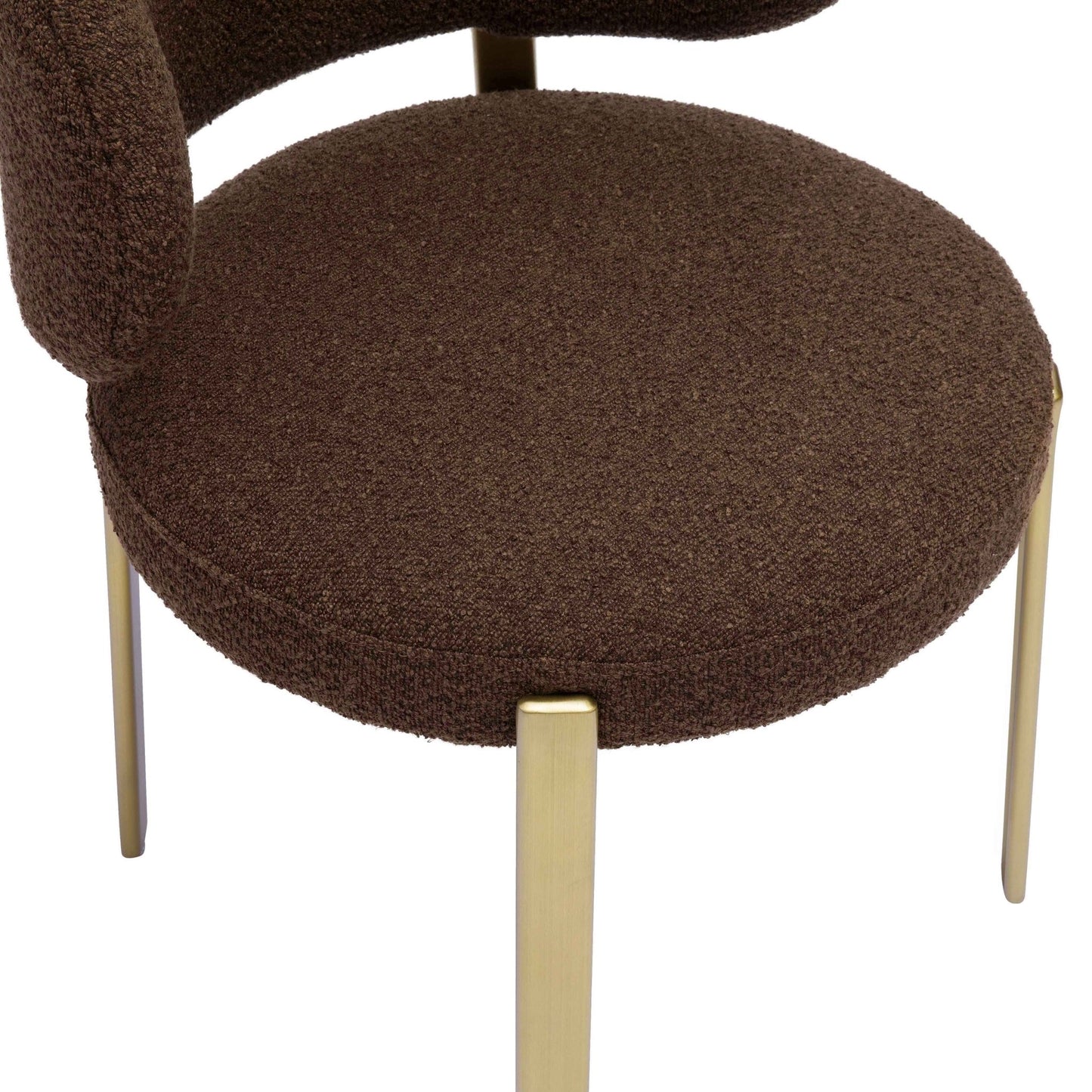 Margaret Chocolate Brown Boucle Dining Chair - Skandi London