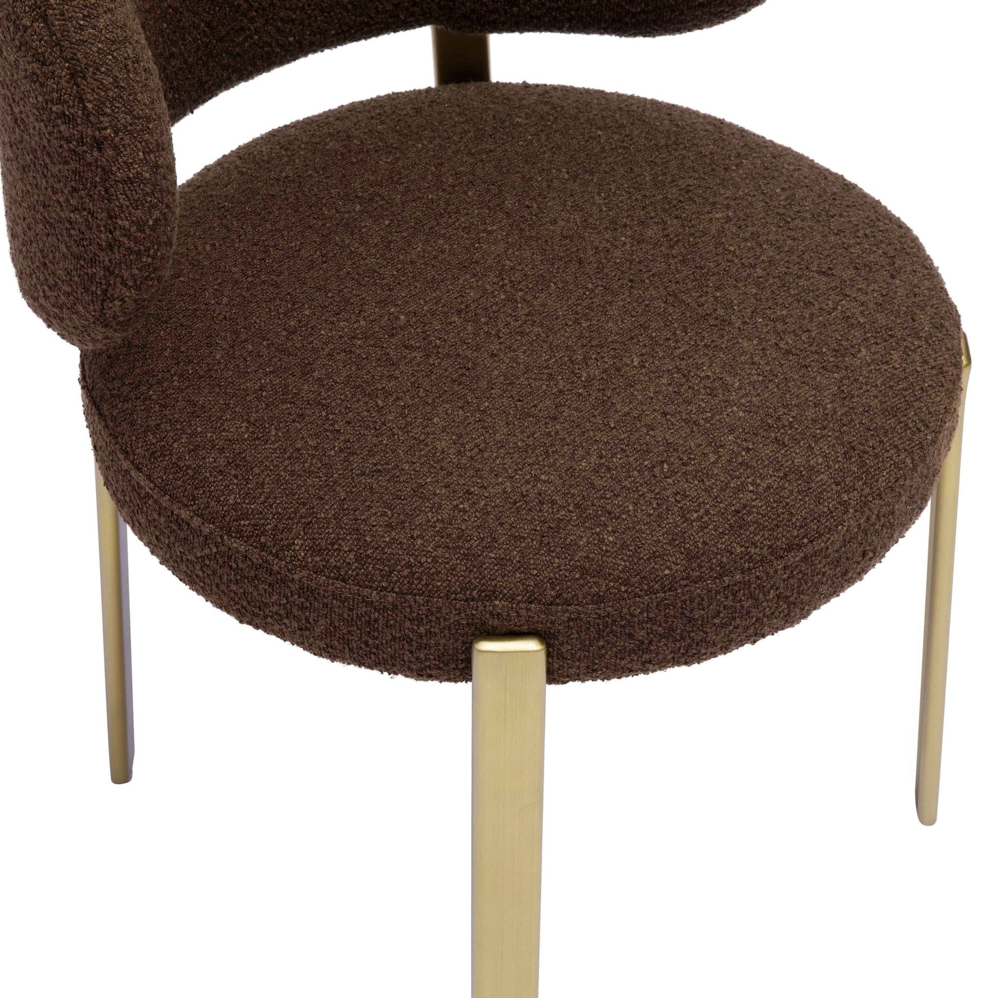 Margaret Chocolate Brown Boucle Dining Chair - Skandi London
