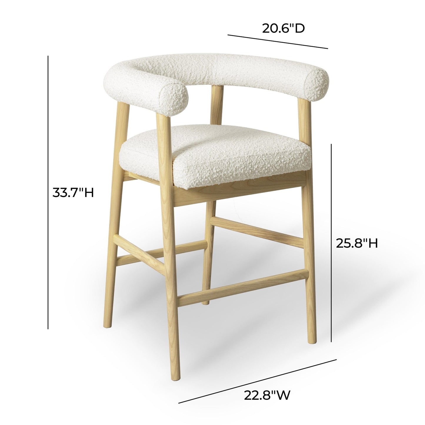 Spara Cream Boucle Counter Stool - Skandi London