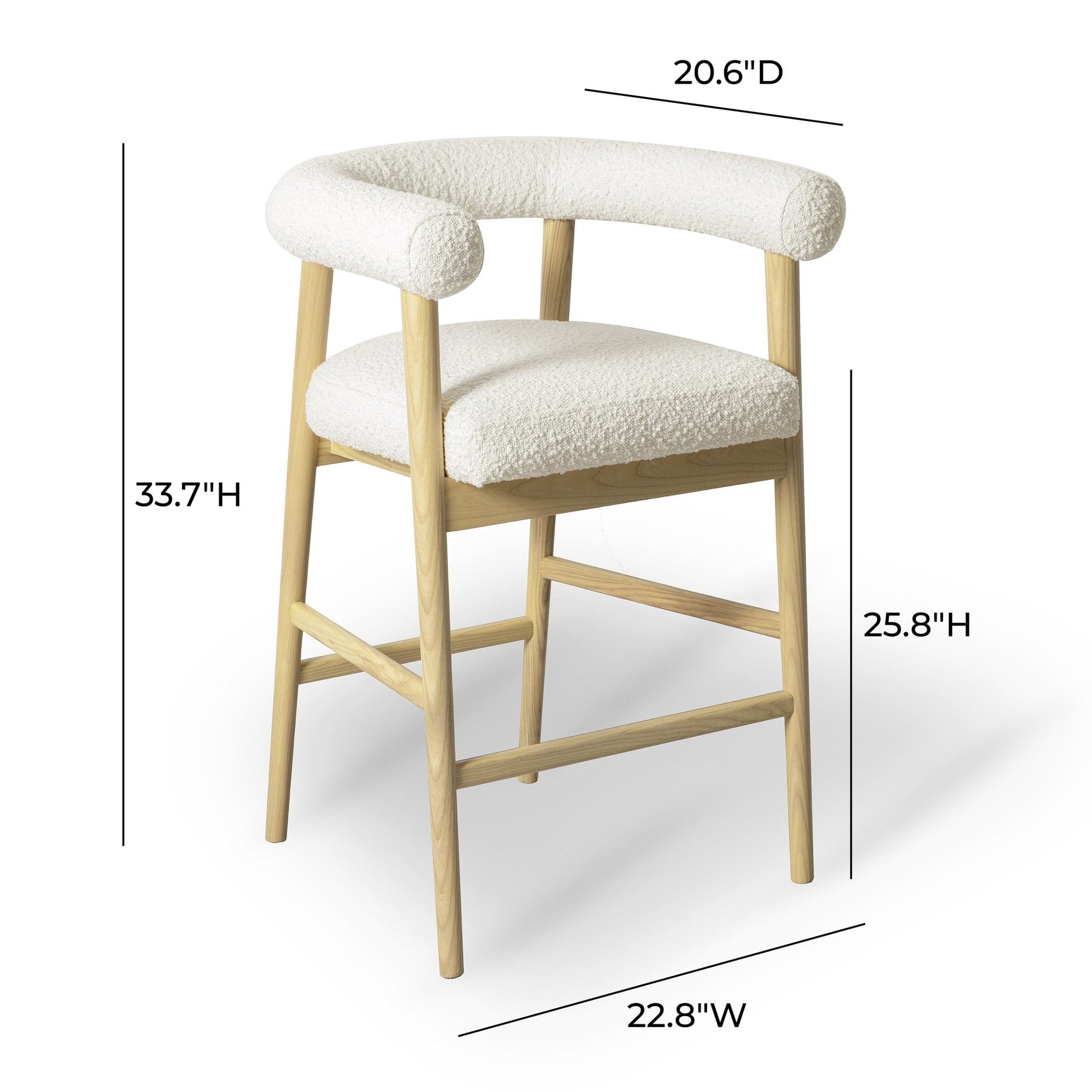 Spara Cream Boucle Counter Stool - Skandi London