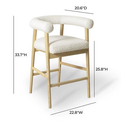 Spara Cream Boucle Counter Stool - Skandi London