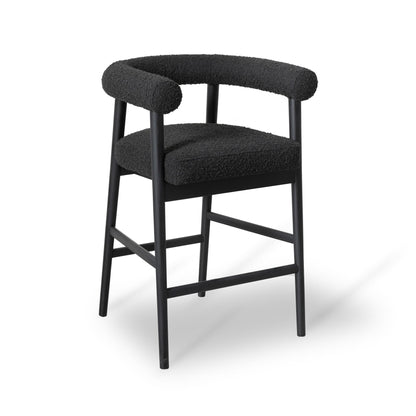 Spara Black Boucle Counter Stool - Skandi London