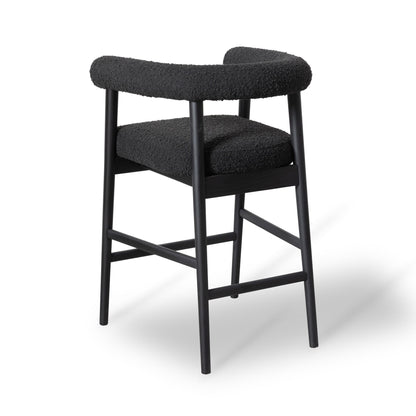 Spara Black Boucle Counter Stool - Skandi London