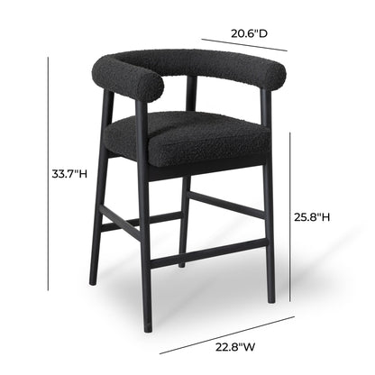 Spara Black Boucle Counter Stool - Skandi London