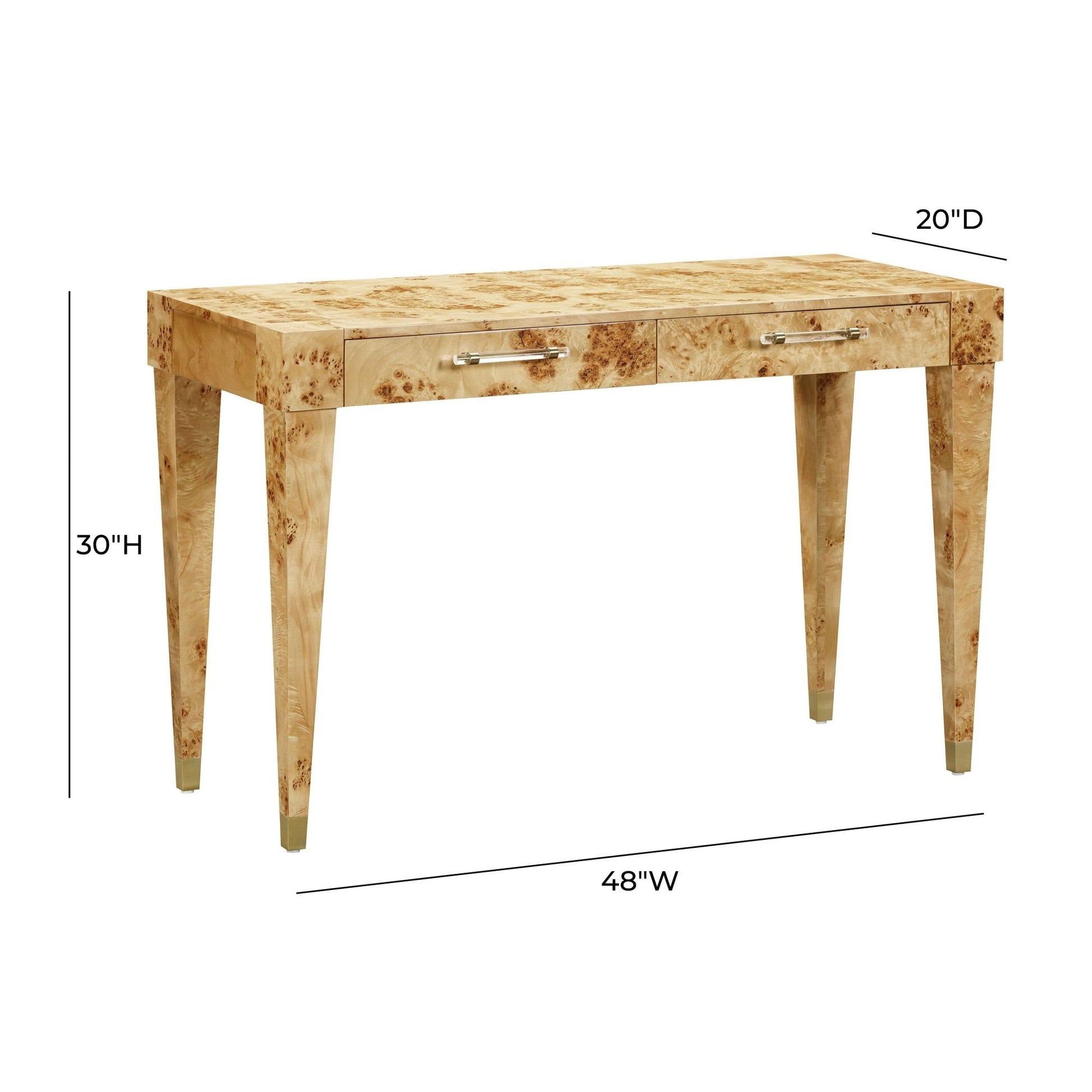 Brandyss Natural Burl Work Desk - Skandi London
