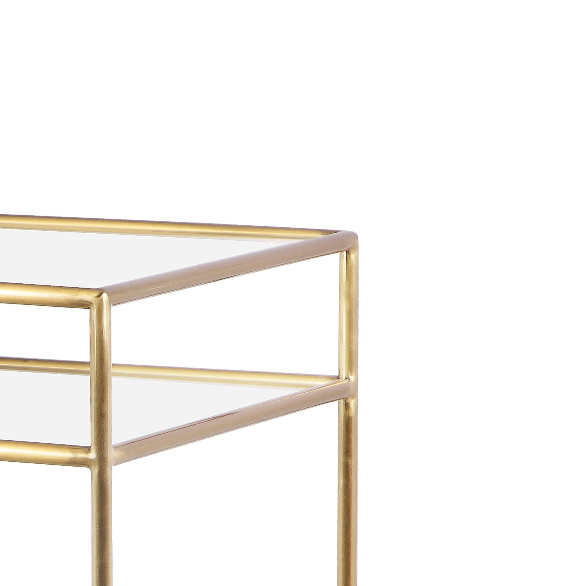 Darla Cream Glass Nightstand - Skandi London