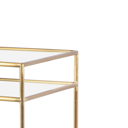 Darla Cream Glass Nightstand - Skandi London