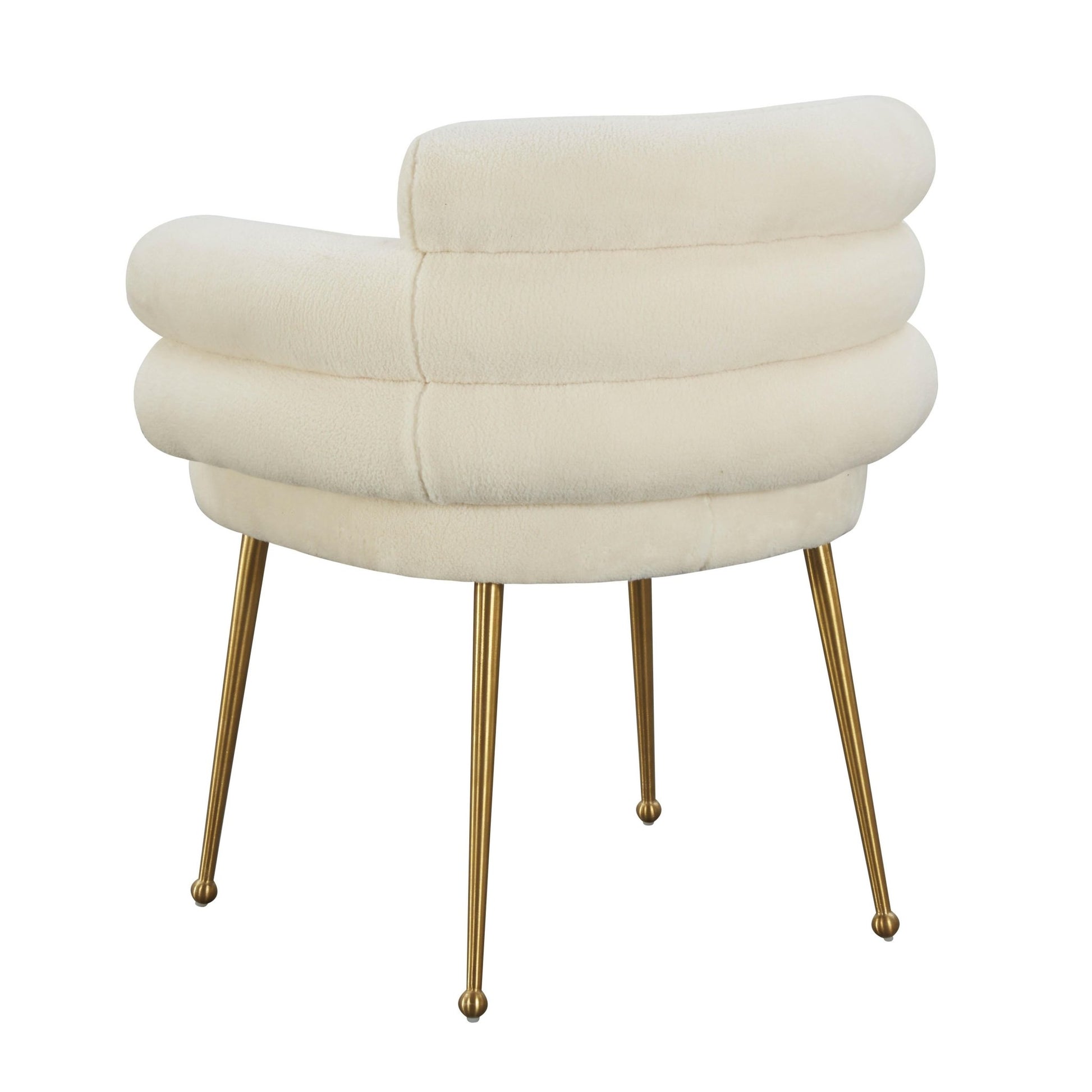Dente Cream Faux Sheepskin Dining Chair - Skandi London