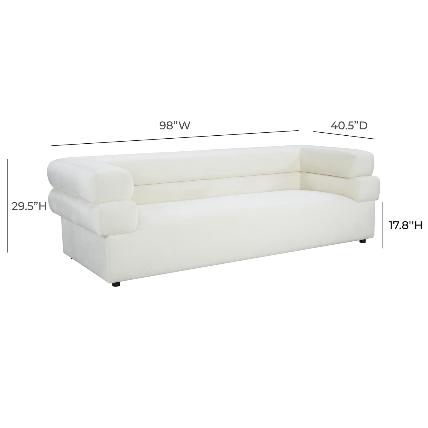 Elsa Cream Velvet Sofa - Skandi London