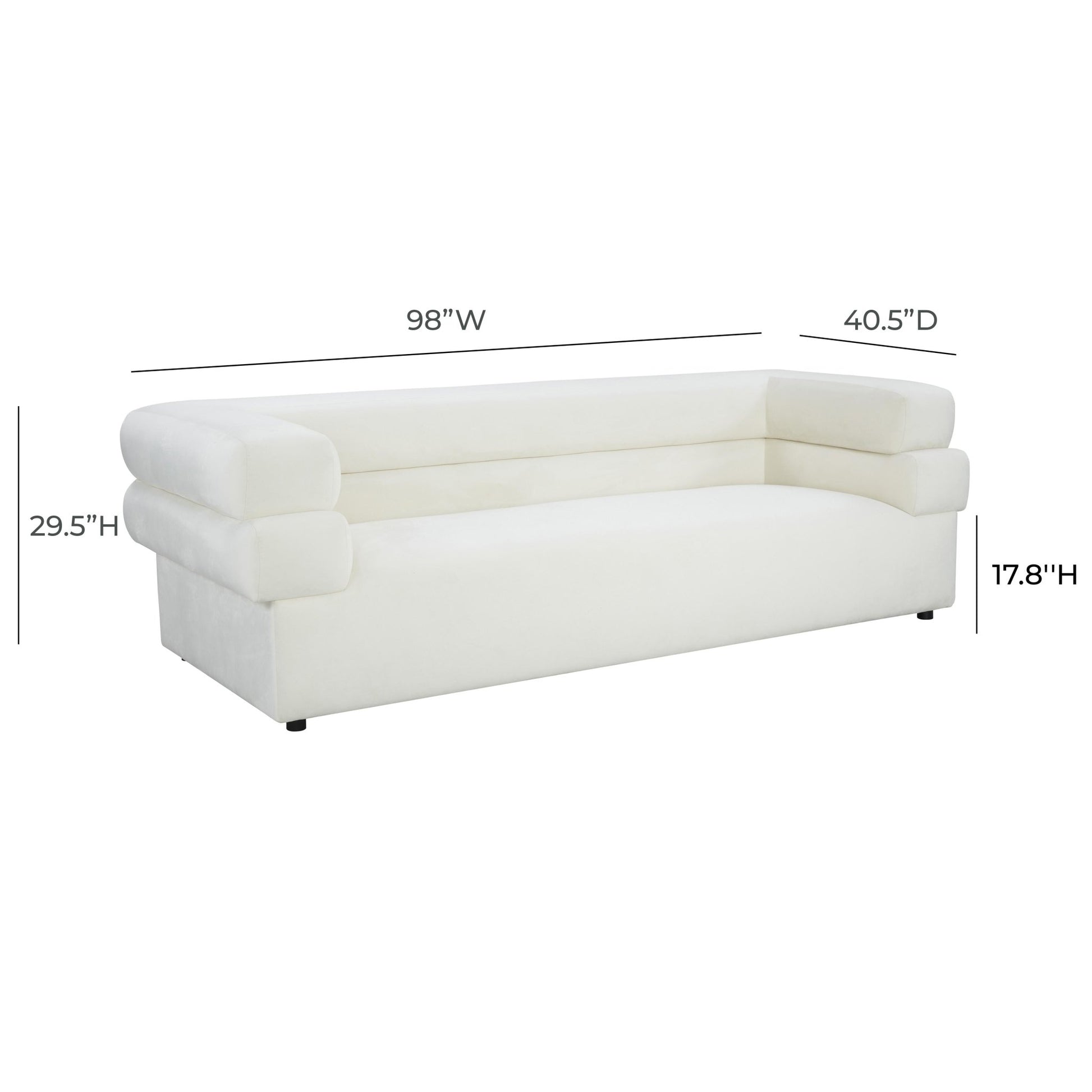 Elsa Cream Velvet Sofa - Skandi London