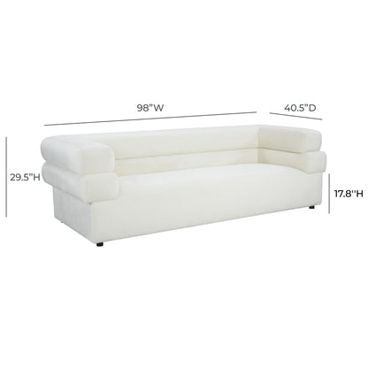 Elsa Cream Velvet Sofa - Skandi London