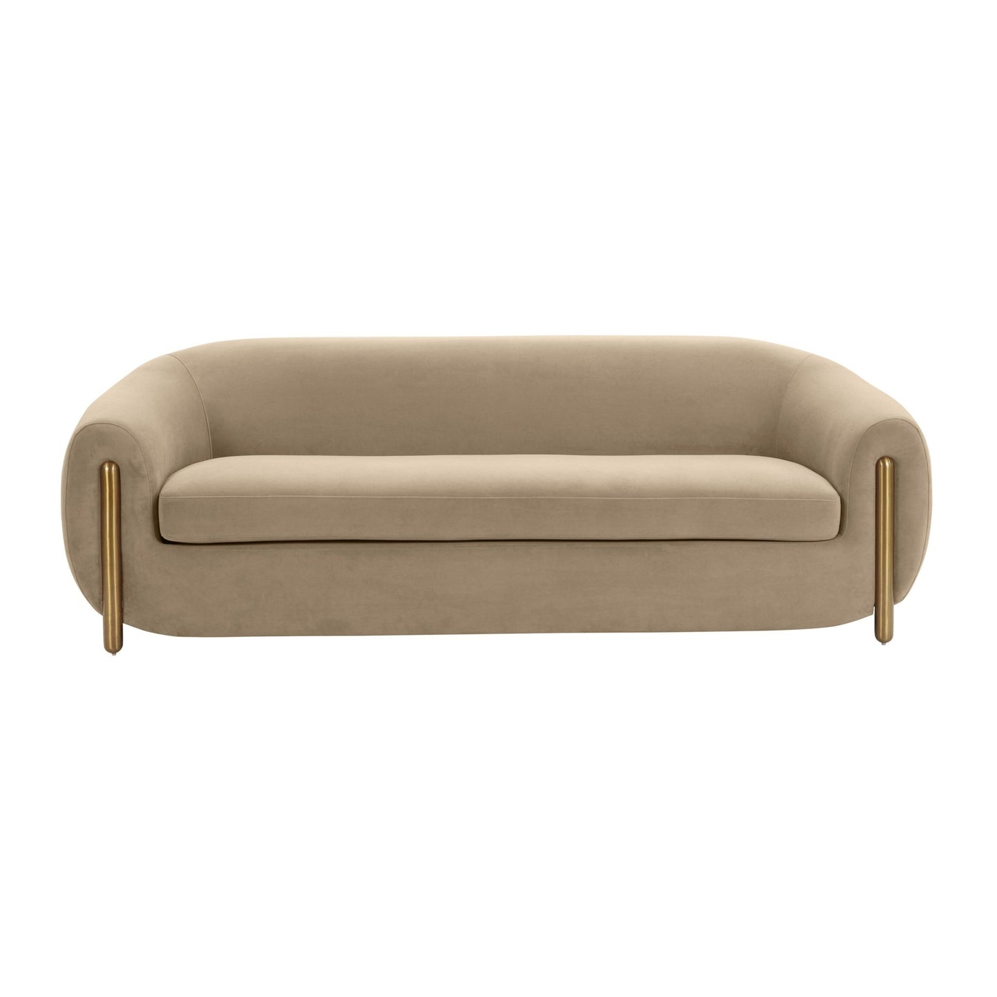 Lina Cafe Au Lait Brown Velvet Sofa - Skandi London