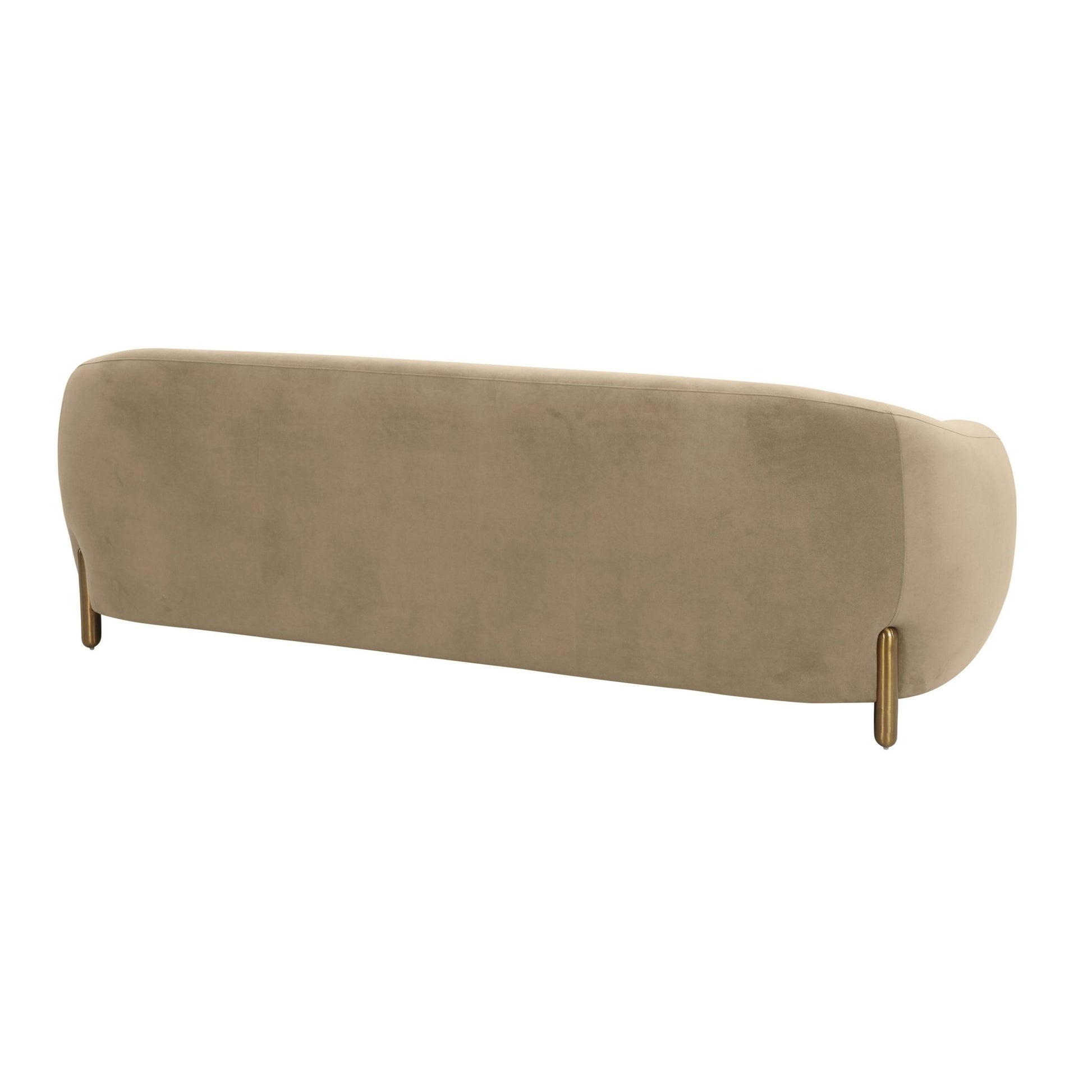 Lina Cafe Au Lait Brown Velvet Sofa - Skandi London
