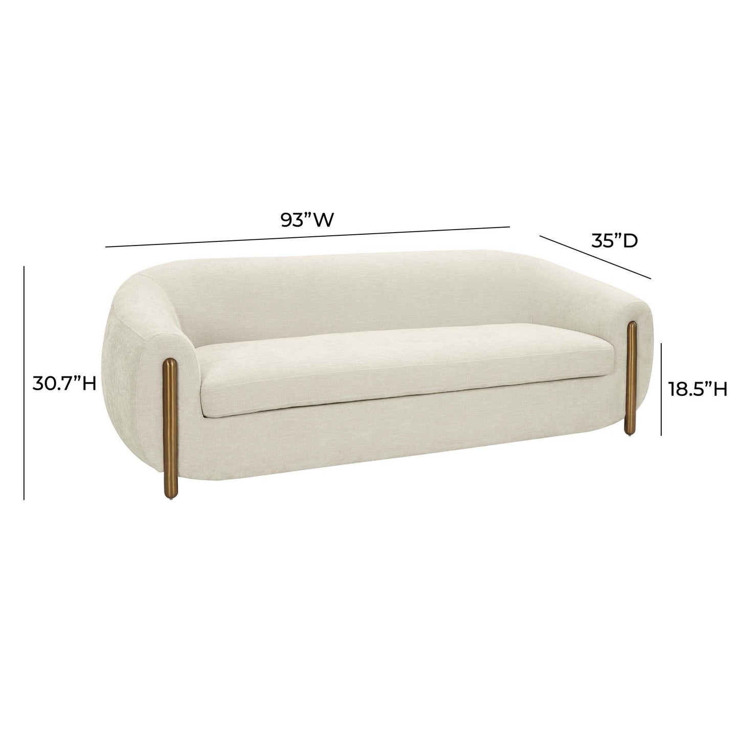 Lina Cream Textured Linen Sofa - Skandi London