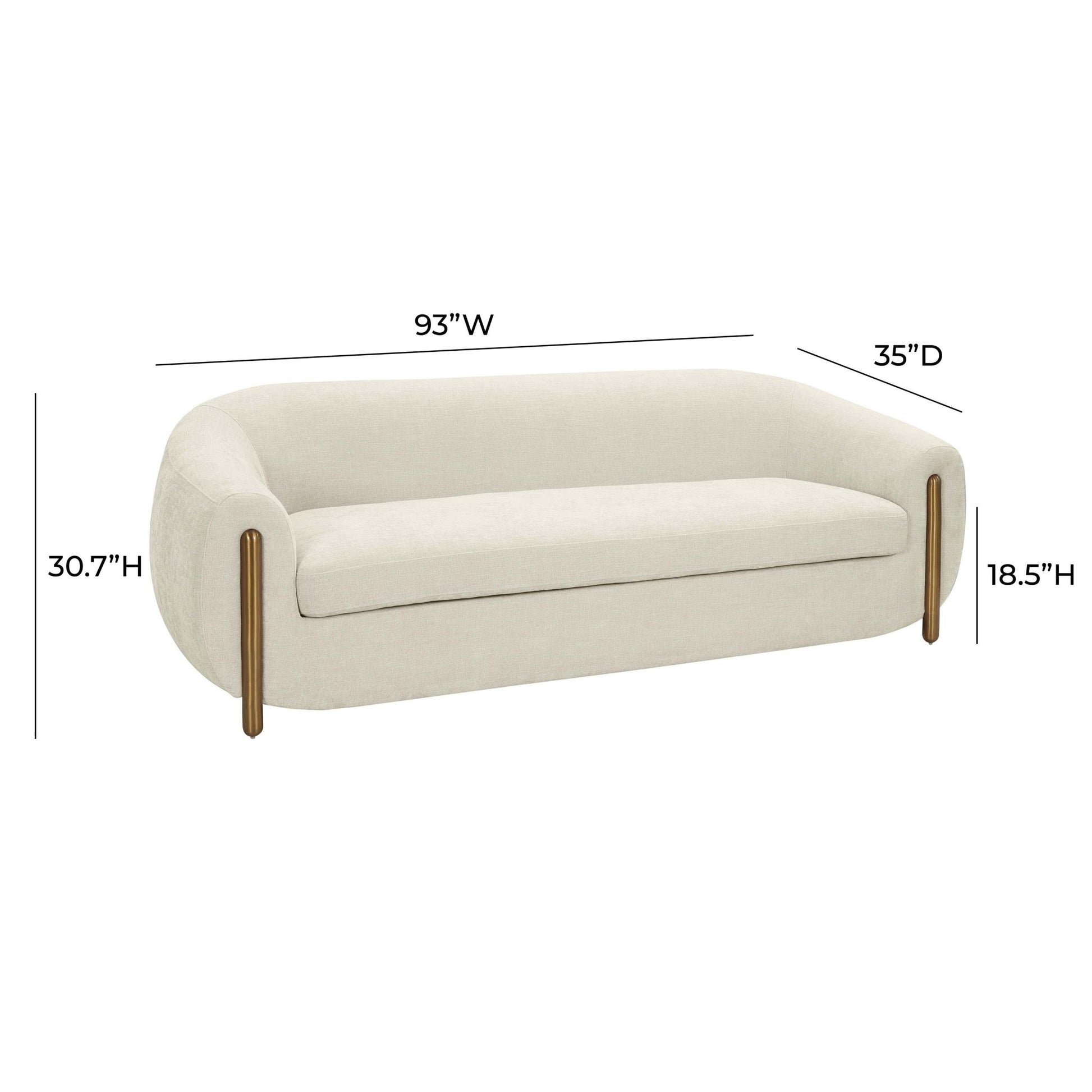 Lina Cream Textured Linen Sofa - Skandi London