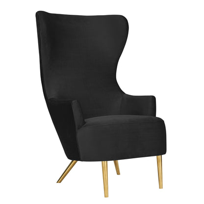 Julia Black Velvet Wingback Chair - Skandi London