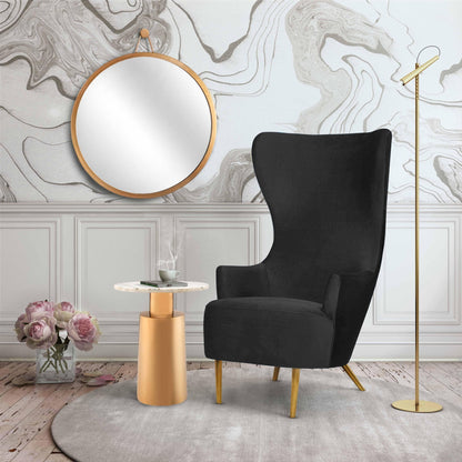 Julia Black Velvet Wingback Chair - Skandi London
