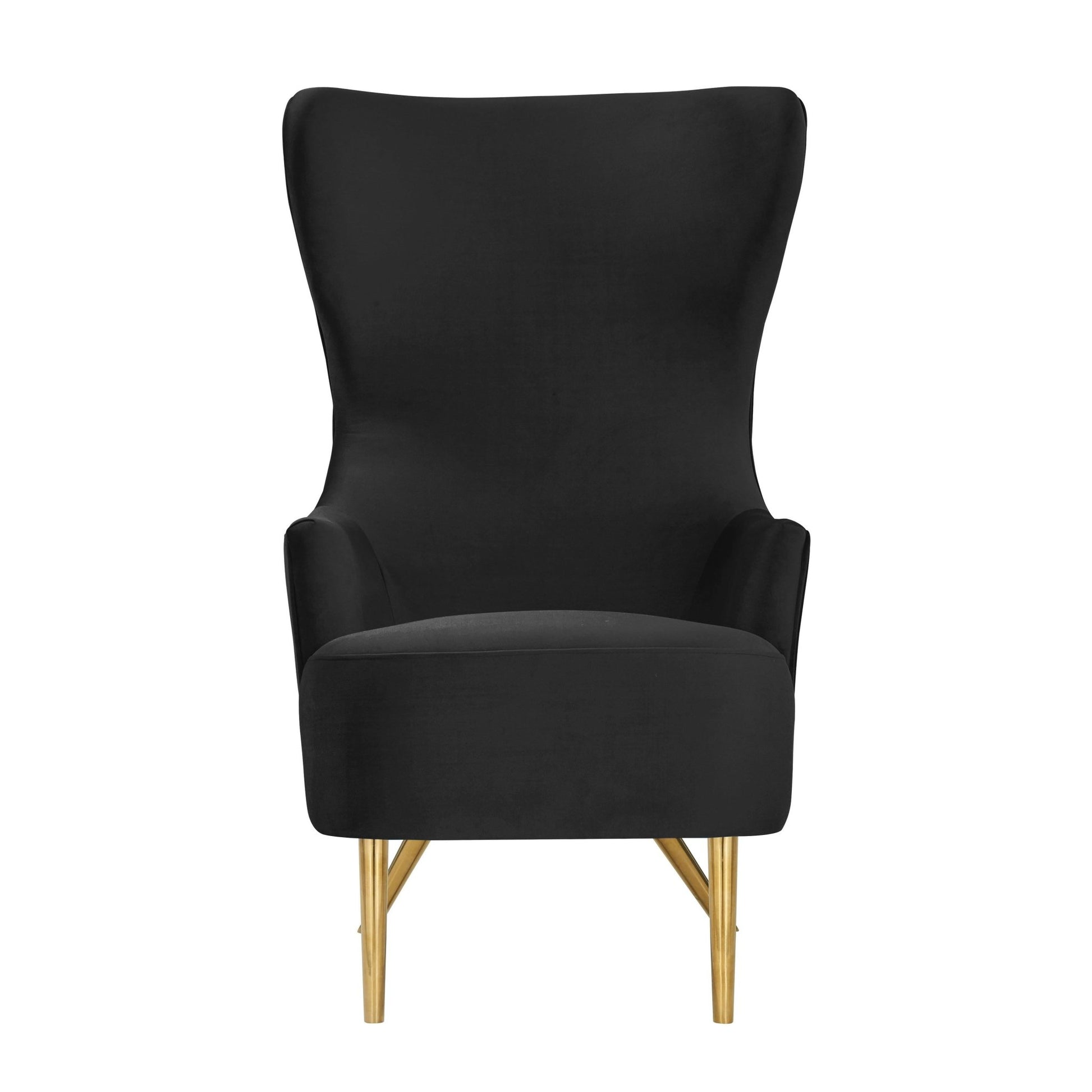 Julia Black Velvet Wingback Chair - Skandi London