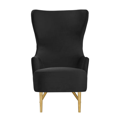 Julia Black Velvet Wingback Chair - Skandi London