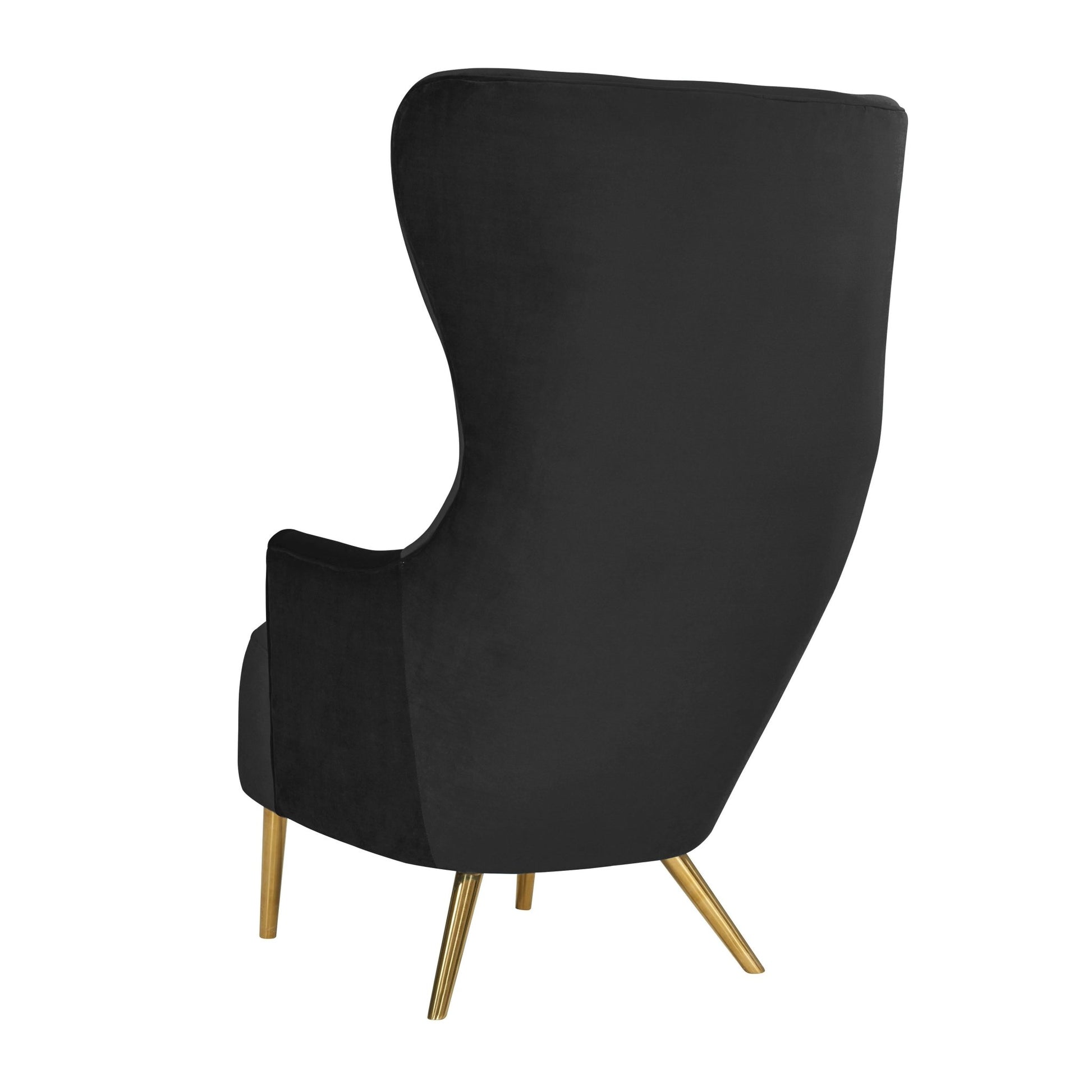 Julia Black Velvet Wingback Chair - Skandi London