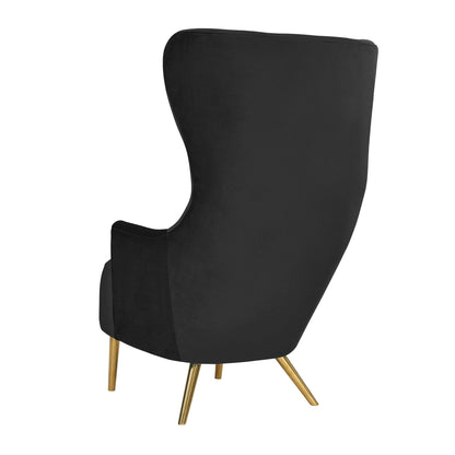 Julia Black Velvet Wingback Chair - Skandi London