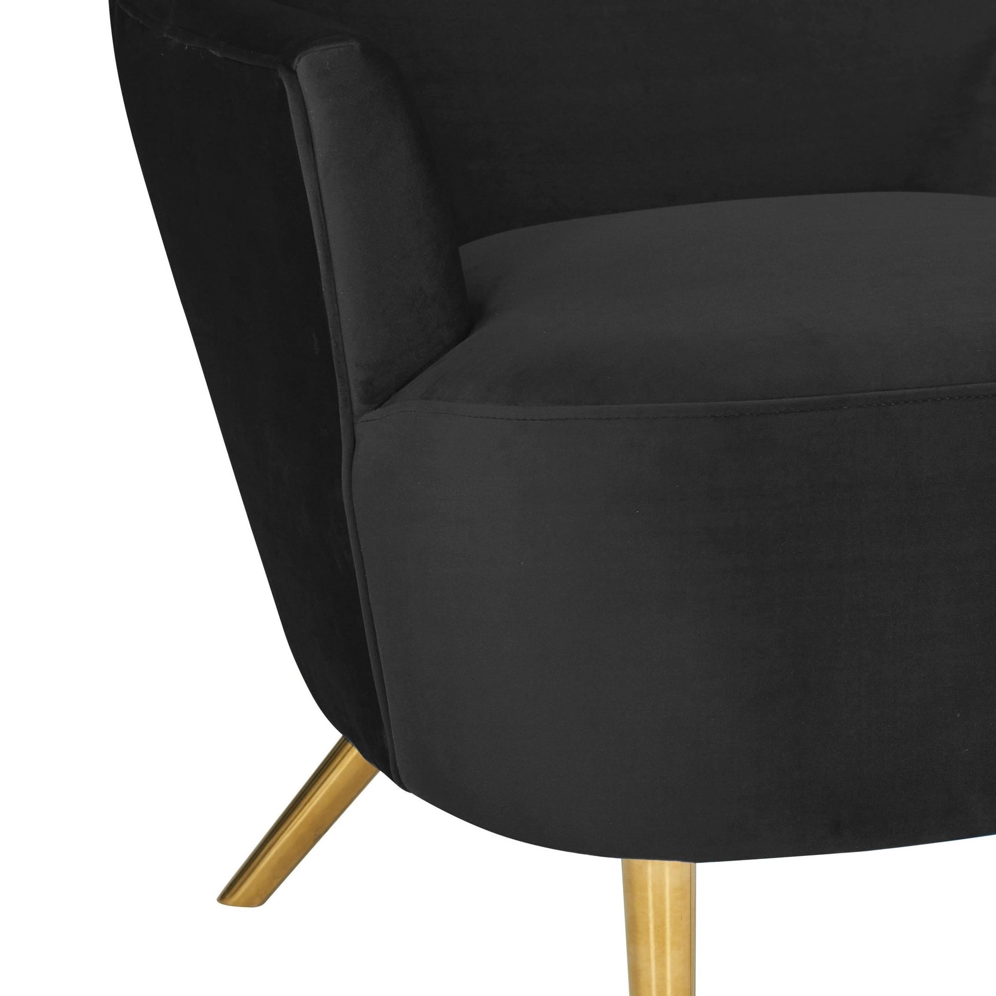 Julia Black Velvet Wingback Chair - Skandi London