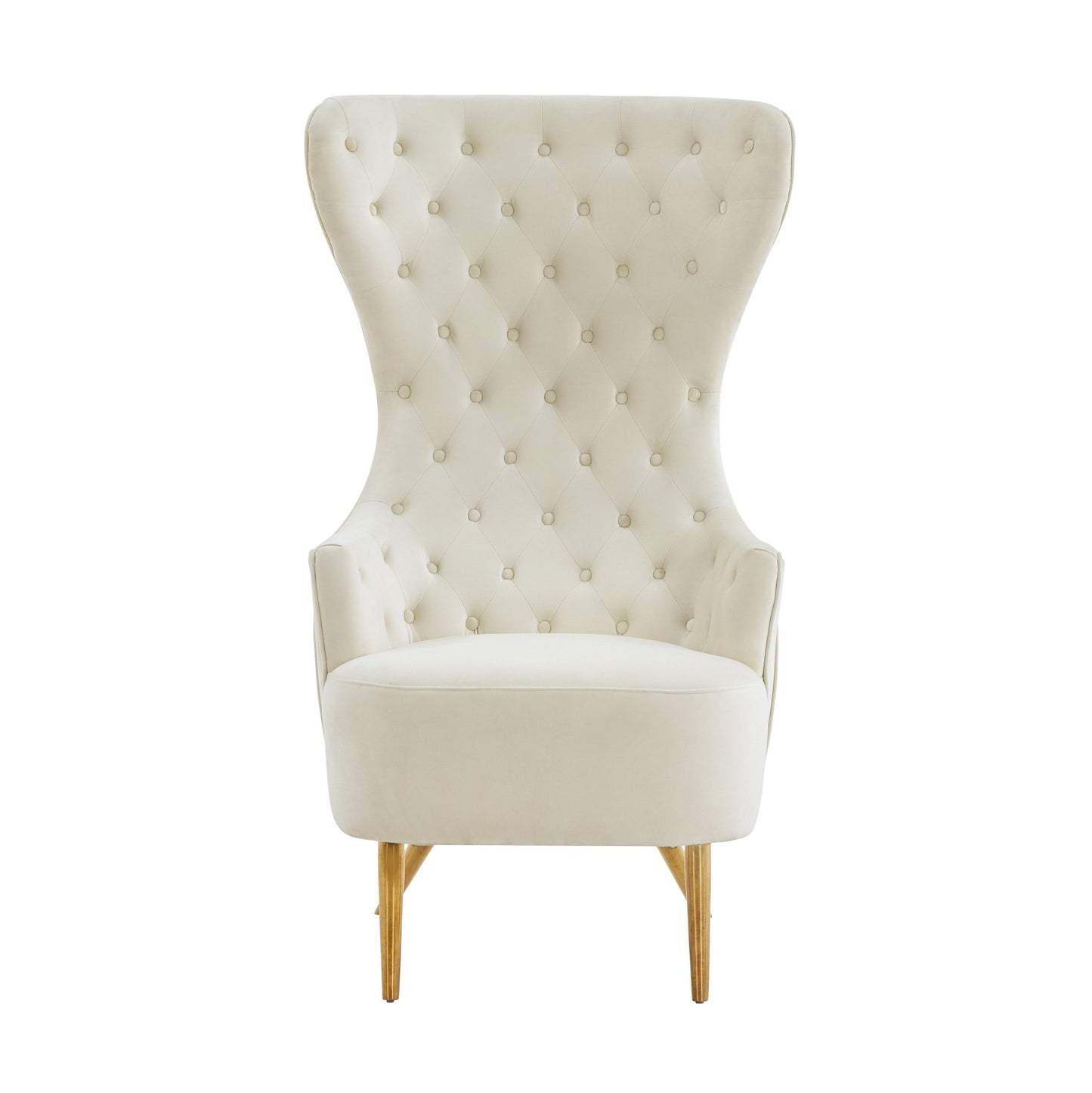 Jezebel Cream Velvet Wingback Chair - Skandi London