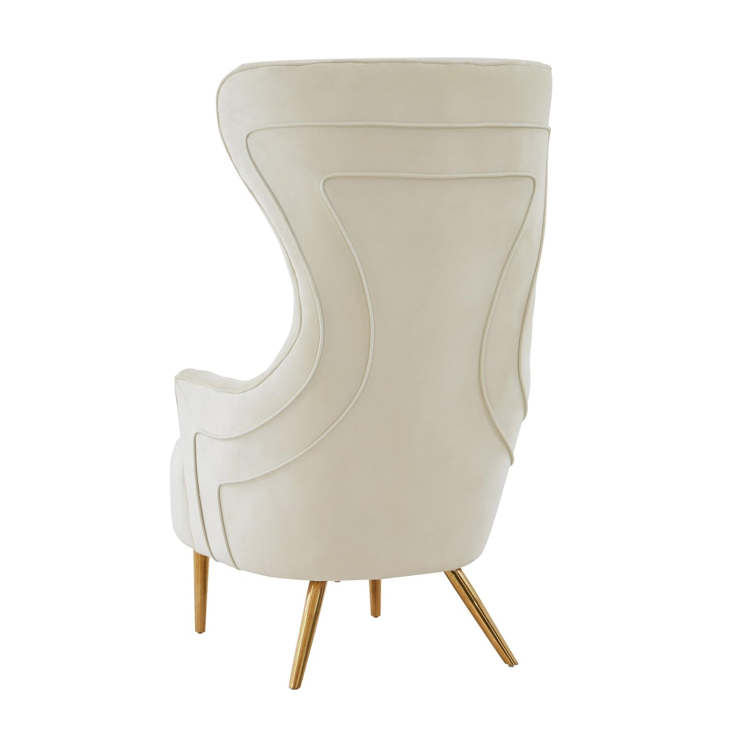 Jezebel Cream Velvet Wingback Chair - Skandi London