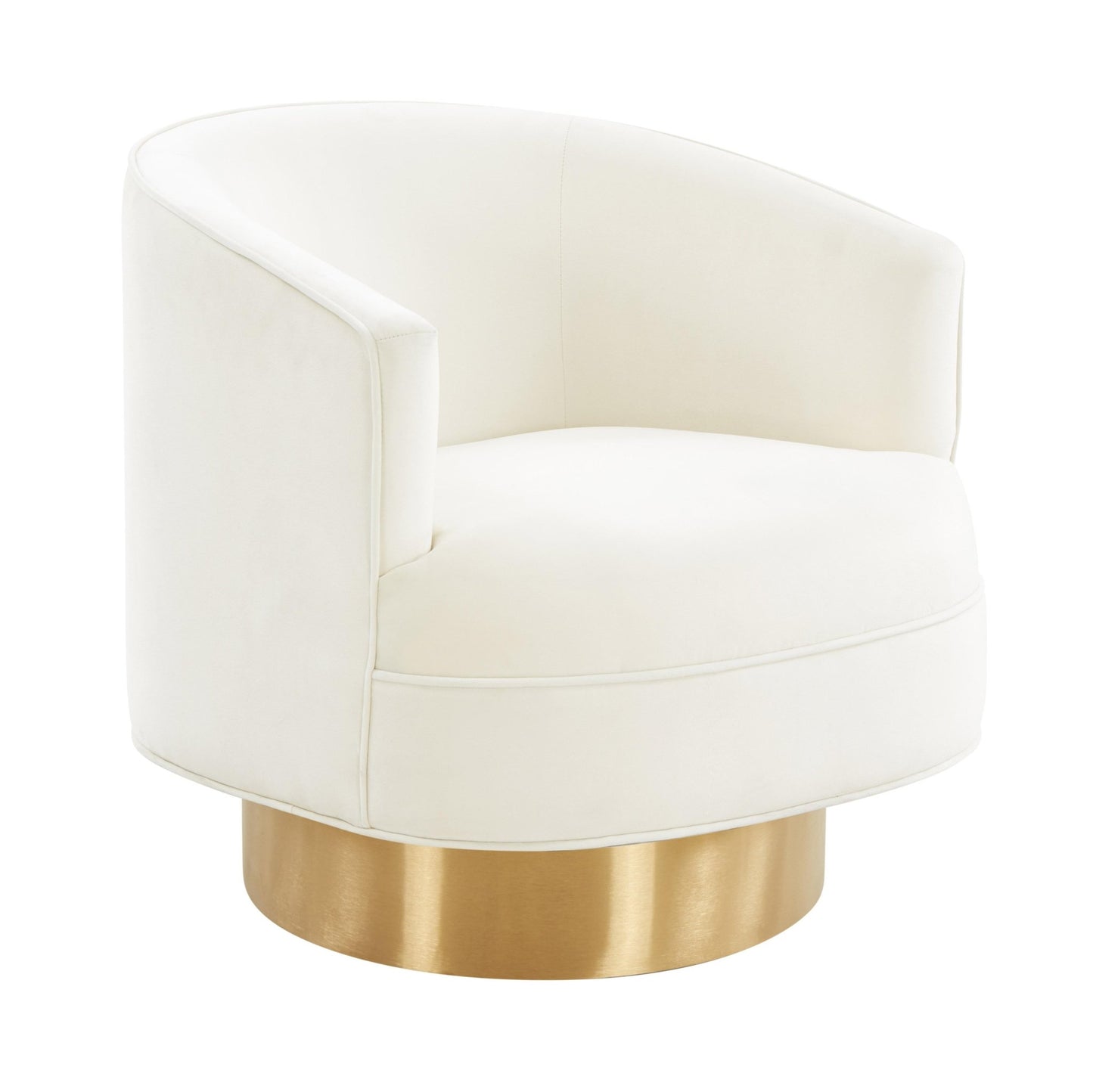 Stella Cream Velvet Swivel Chair - Skandi London