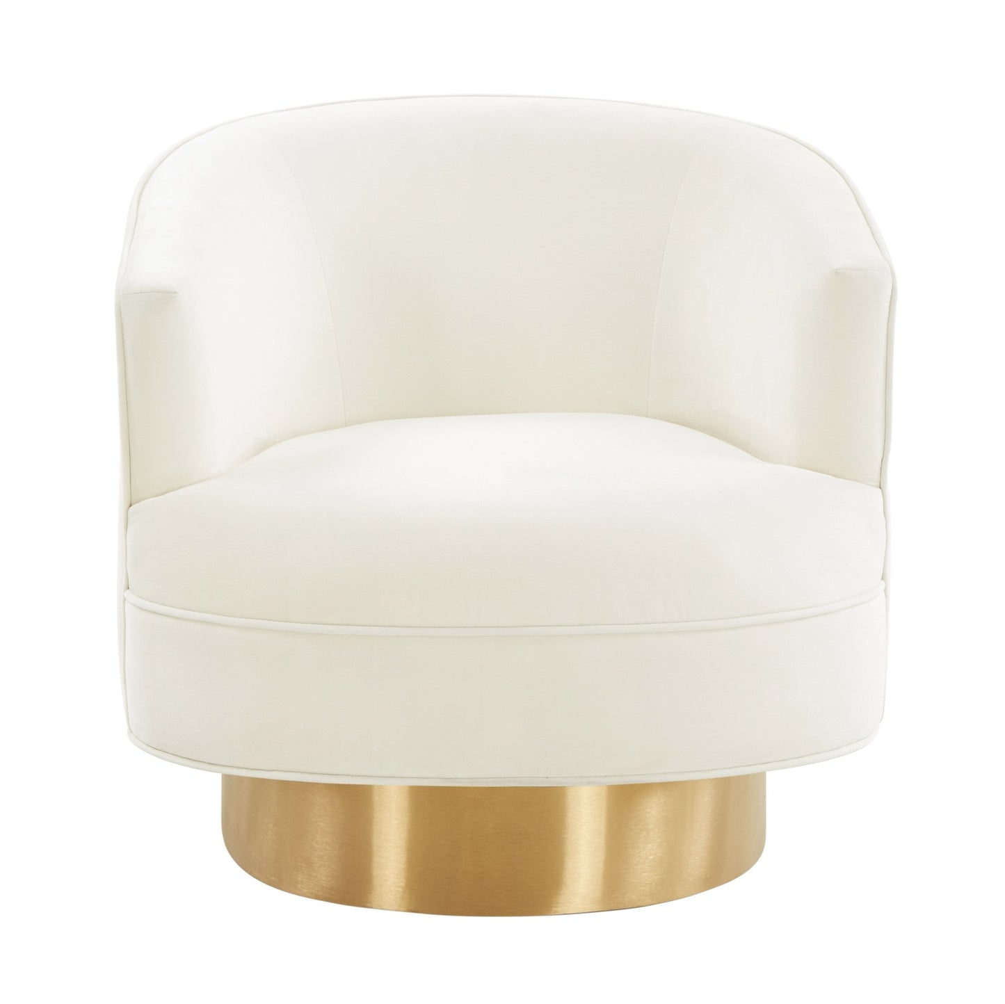 Stella Cream Velvet Swivel Chair - Skandi London