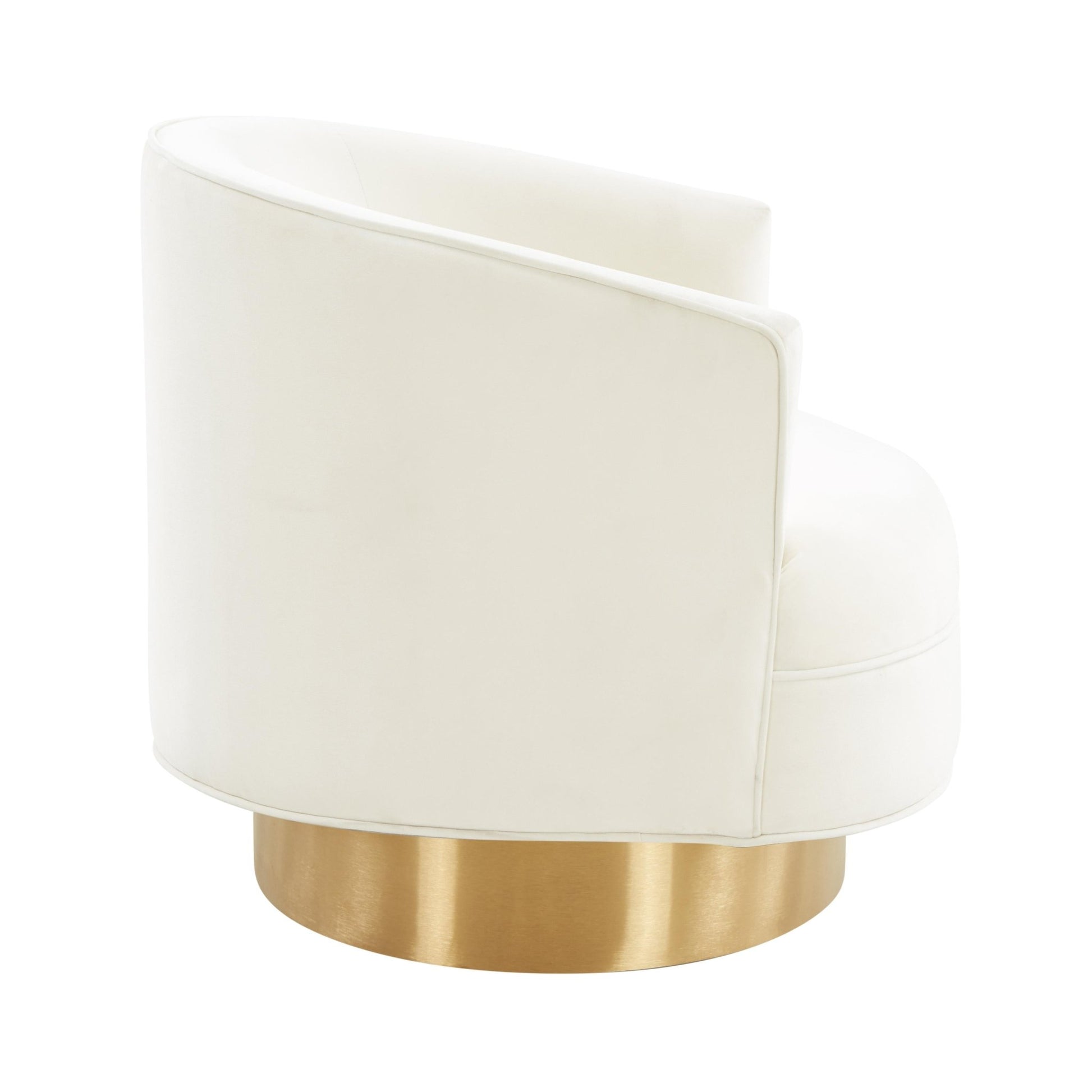 Stella Cream Velvet Swivel Chair - Skandi London