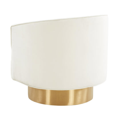 Stella Cream Velvet Swivel Chair - Skandi London