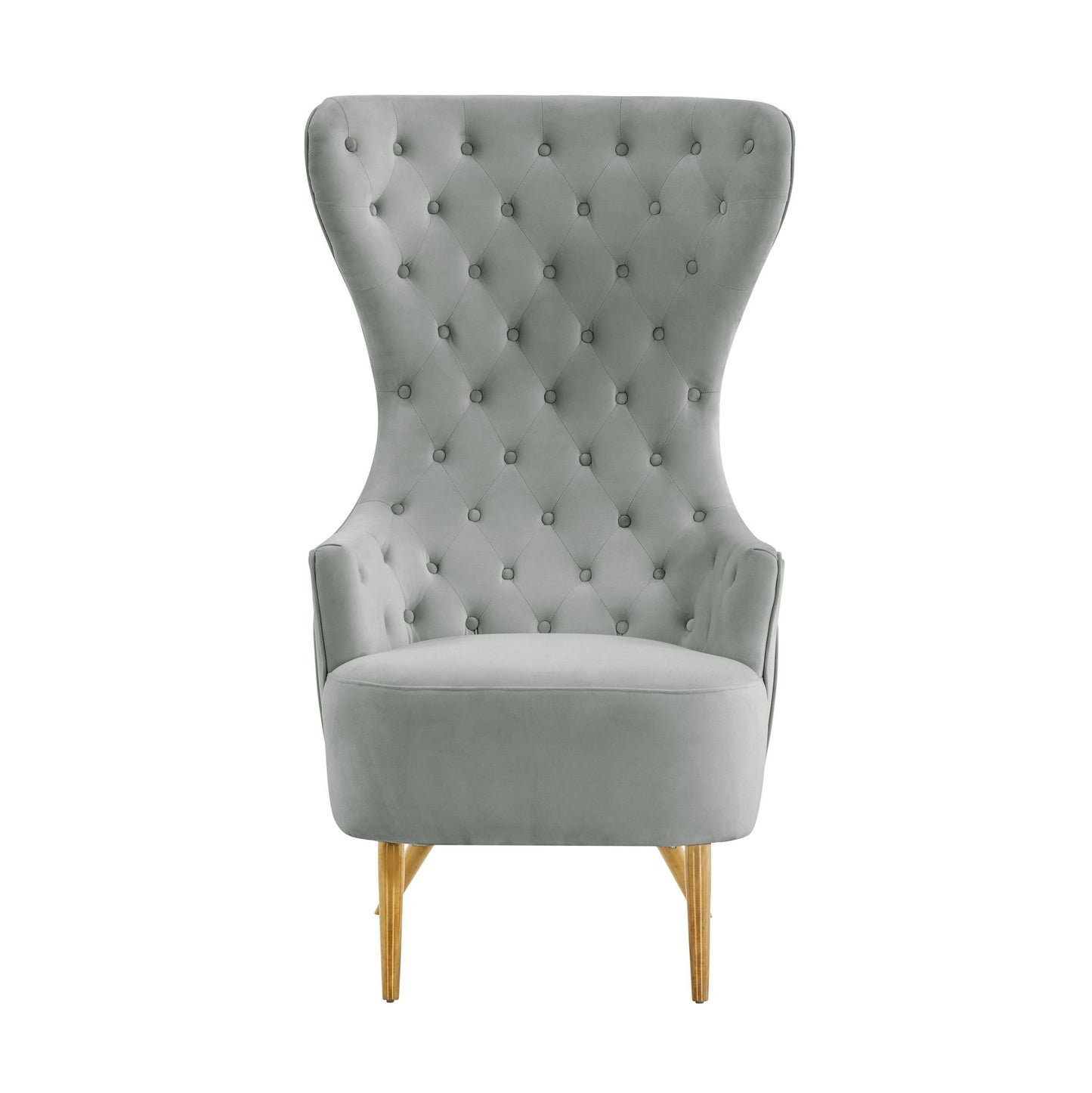 Jezebel Grey Velvet Wingback Chair - Skandi London