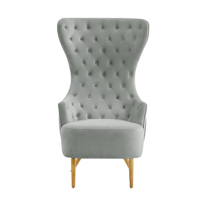 Jezebel Grey Velvet Wingback Chair - Skandi London