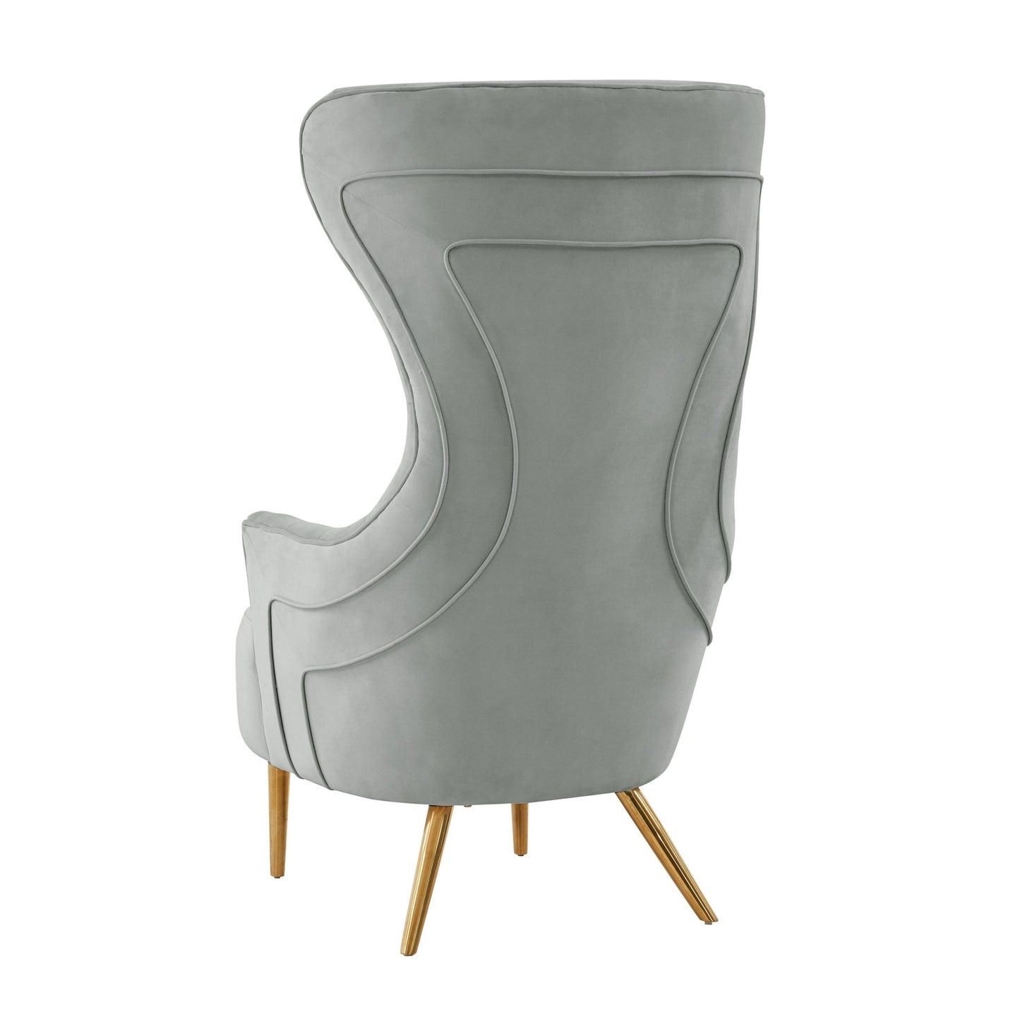 Jezebel Grey Velvet Wingback Chair - Skandi London