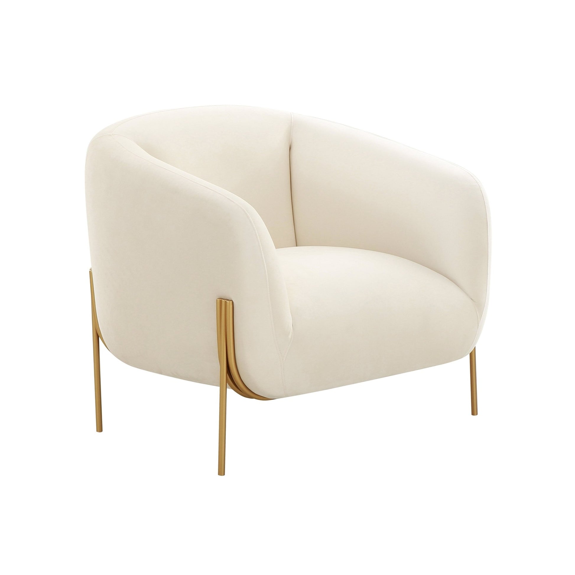 Kandra Cream Velvet Accent Chair - Skandi London