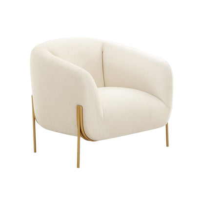Kandra Cream Velvet Accent Chair - Skandi London