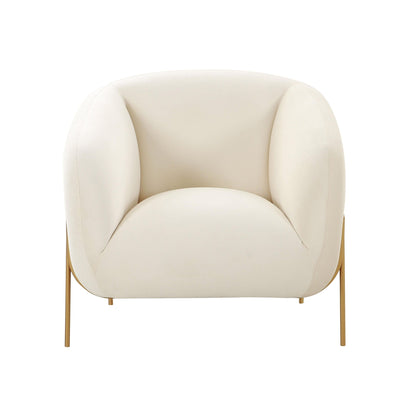 Kandra Cream Velvet Accent Chair - Skandi London